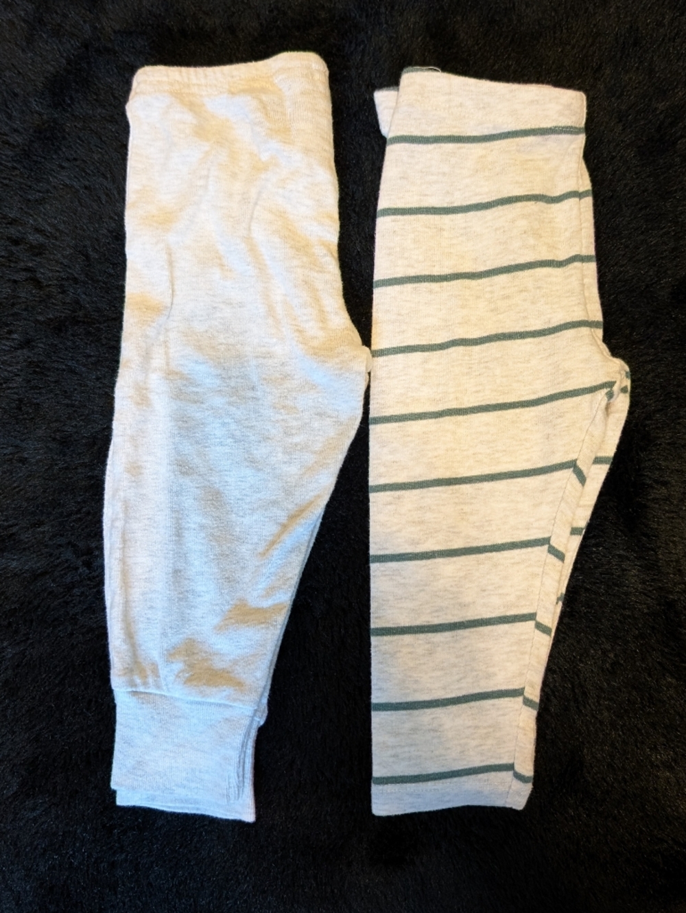 Carter's Gray and Green Stripe 9 Month Legging Set